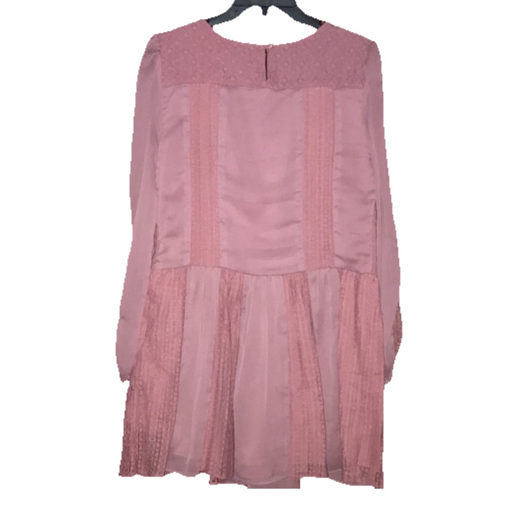 Lost in the 🔥 
Free People Chiffon and Lace Long Sleeve Minidress - Picture 2 of 3